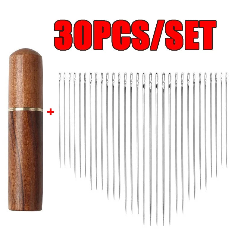30 stücke Blind Nähen Nadel Ältere Edelstahl Schnelle Automatische Selbst-Einfädel Nadel Nähen Pins DIY Punch Nadel Einfädler