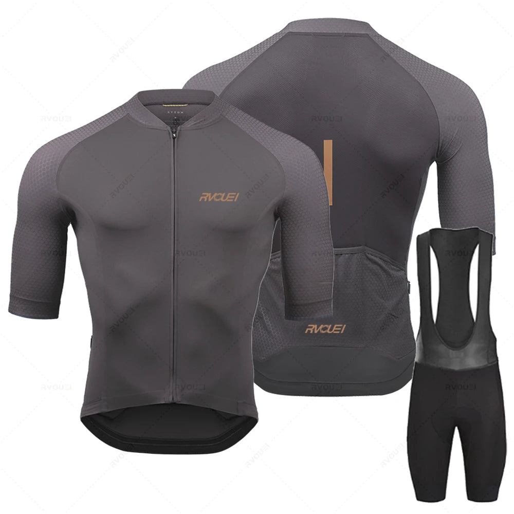 2023 Rvouei Pro Team Cycling Clothing Men New Road Bike Wear Racing Clothing Breathable Cycling Jersey Set Ropa Ciclismo Maillot
