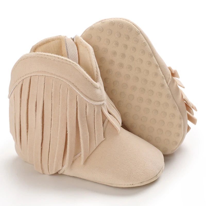 Winterstiefel für Babys, Jungen und Mädchen, 0–12 Monate, Western-Denim, Lauflernschuhe, warm, lässig, modisch