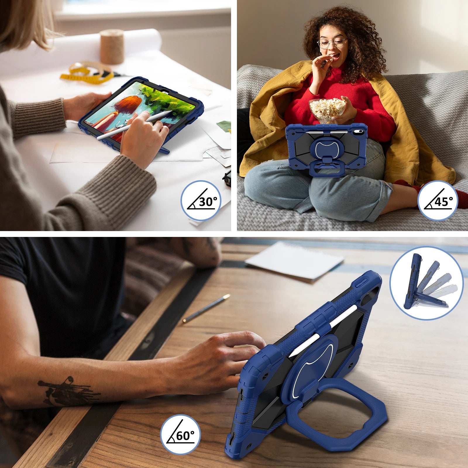 Robuste Armor-Kinderhülle für iPad 10. Generation Air 5 4 10.9 Air 11 2025 13 2024 10.2 8. 9. Generation 9.7 Tablet-Ständer Stoßfeste Schutzhülle