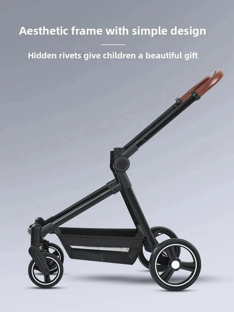 3-in-1-Kinderwagen für Zwillinge mit Autositz. Leichter, kleiner, gefalteter Handgepäck-Kinderwagen, multifunktionale Kinderwagen