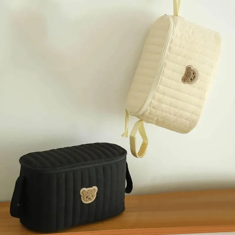 Mom Bags Korea Cute Bear Portable Multifunctional Stroller Diaper Bag Soft Maternity Storage Bags Baby Diaper Bag