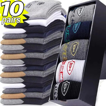 10pairs Atmungsaktive Baumwolle Sport Strümpfe Männer Bambus Faser Herbst und Winter Männer Socken Schweiß Absorption Deodorant Business Sox