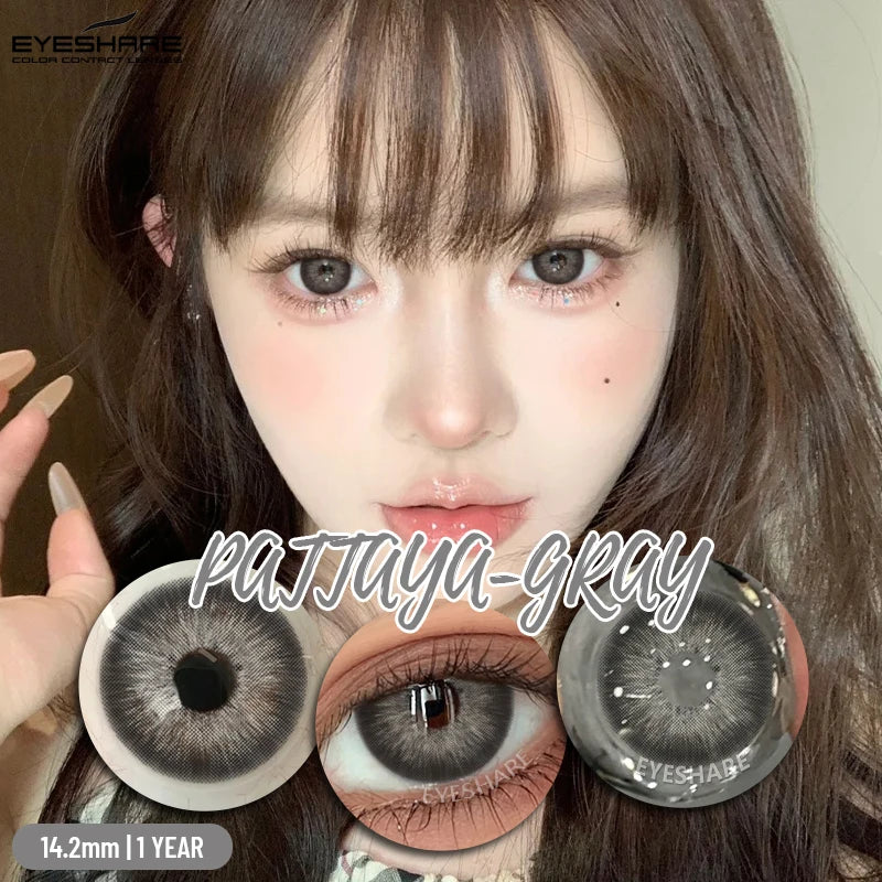 EYESHARE Beliebte farbige Kontaktlinse für Augen, schwarze Linse, Augenmode, braune Schönheit, farbige Schüler, graues Kontakt-blaues Augen-Make-up