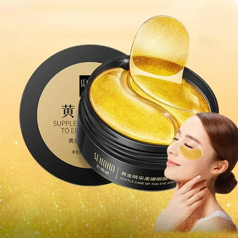 60 stücke Goldene Feuchtigkeitsspendende Augen Maske Lindern Ermüdung der Augen Nähren Augenbereich Kollagen Kristall Augen Maske Koreanische Hautpflege Masken