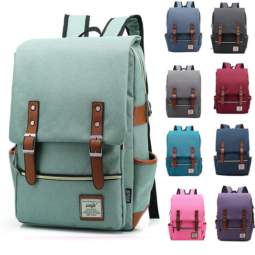 Teens Vintage Canvas Laptop Backpack