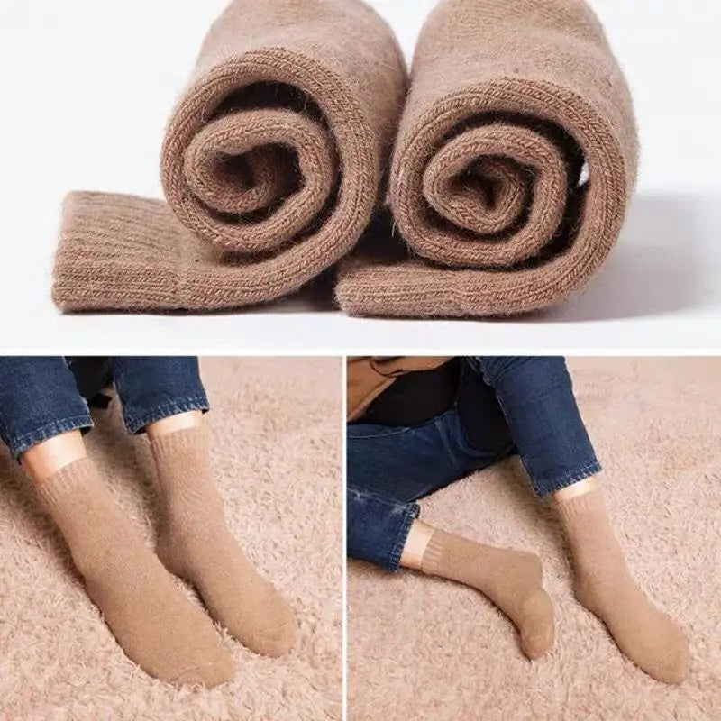 2026 Neue Winter-Supersocken, extra dick und warm, Wollsocken für Männer und Frauen, einfarbige Socken, Merinowollsocken gegen Kälte und Schnee, Frottee-Socken