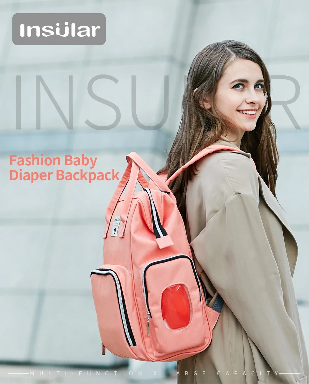 Insular Thermotasche für Kinderwagen und Babyflaschen, Babywindelrucksack, Mutterwindel, Reisetaschen, Babywindeln, Handtasche