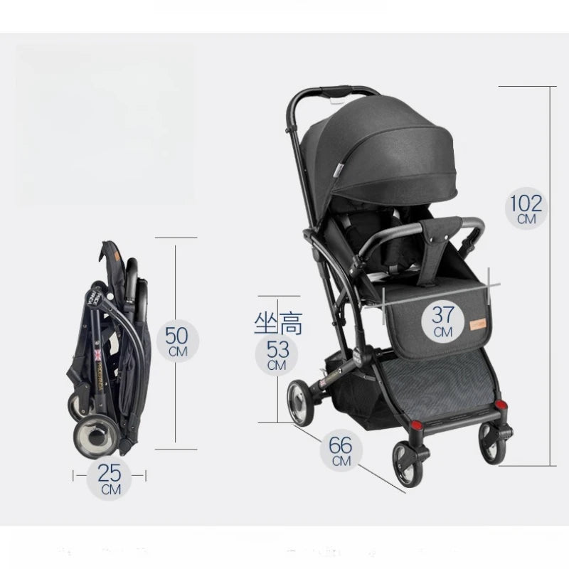 Kinderwagen für Neugeborene, leicht, faltbar, abnehmbar, sitzend und liegend, High-View-Baby-Doppelkinderwagen