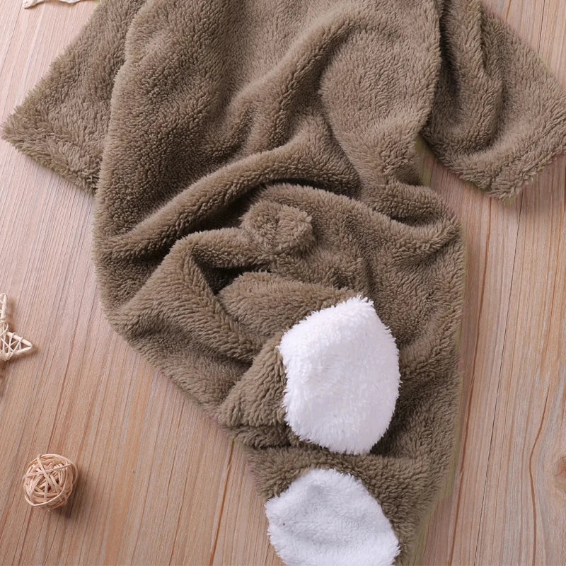 Humor Bär Herbst Cartoon Stil Winter Langarm Baby Jungen Mädchen Strampler Kleinkind Kinder Overall Overalls Baby Kleidung