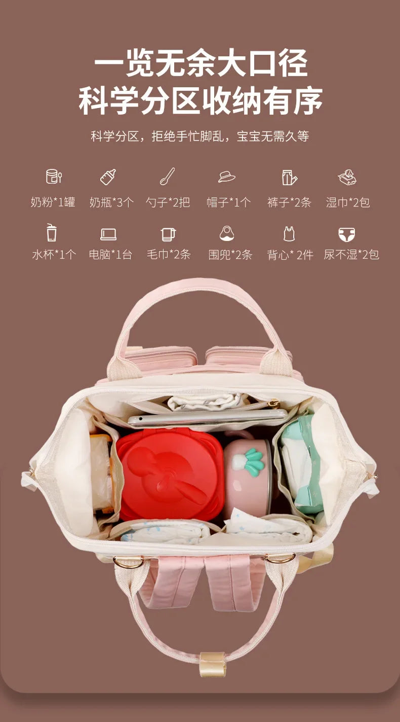 Multifunktionale Mama-Taschen mit großem Fassungsvermögen für Ausflüge, Reiserucksack, wasserdicht, tragbar, Mutter- und Babytasche, Damen-Rucksack