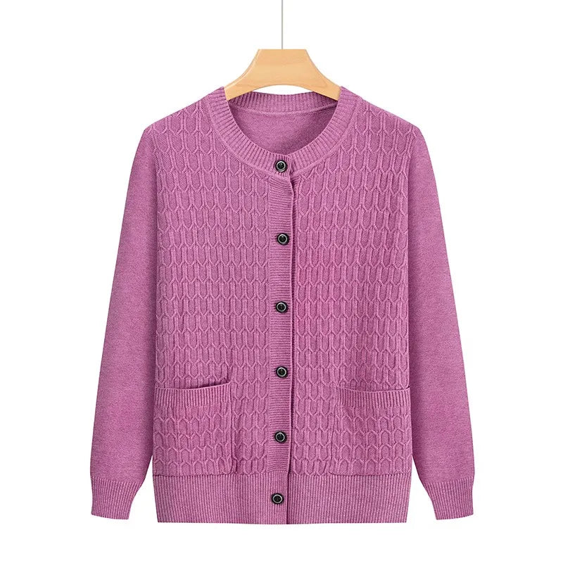 Mode Oma Gestrickte Strickjacke Herbst Winter Neue frauen Pullover Top Mittleren Alters Mutter Strickwaren Mantelatorioди Ljamentos자