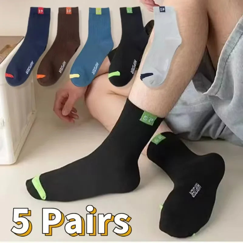 10pairs Atmungsaktive Baumwolle Sport Strümpfe Männer Bambus Faser Herbst und Winter Männer Socken Schweiß Absorption Deodorant Business Sox