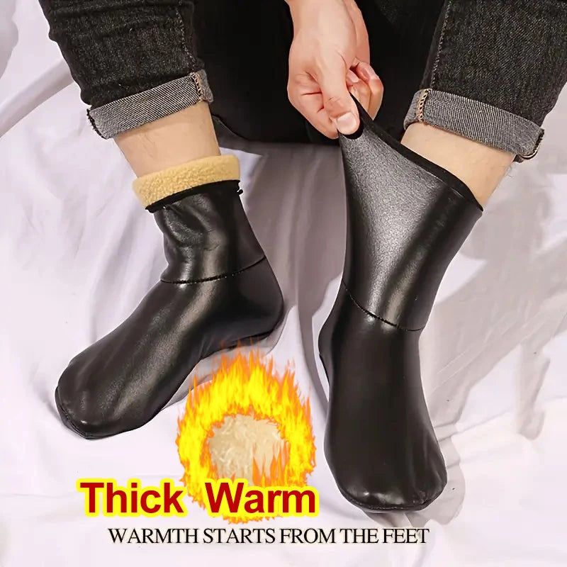 1 Paar warme Schneefeld-Socken für Männer und Frauen im Freien, für Herbst und Winter, verdickte, winddichte, warme Innen-Plüsch-Innenbodensocken