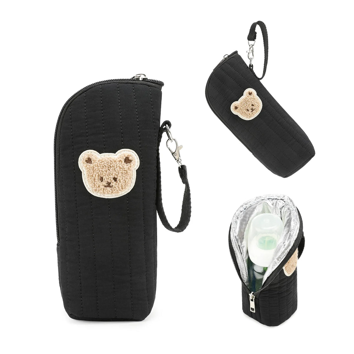Baby Bottle Warmer Bag Portable Infant Feeding Bottle Aluminum Foil Insulation Outing Stroller Hanging Bag for Storage Cups