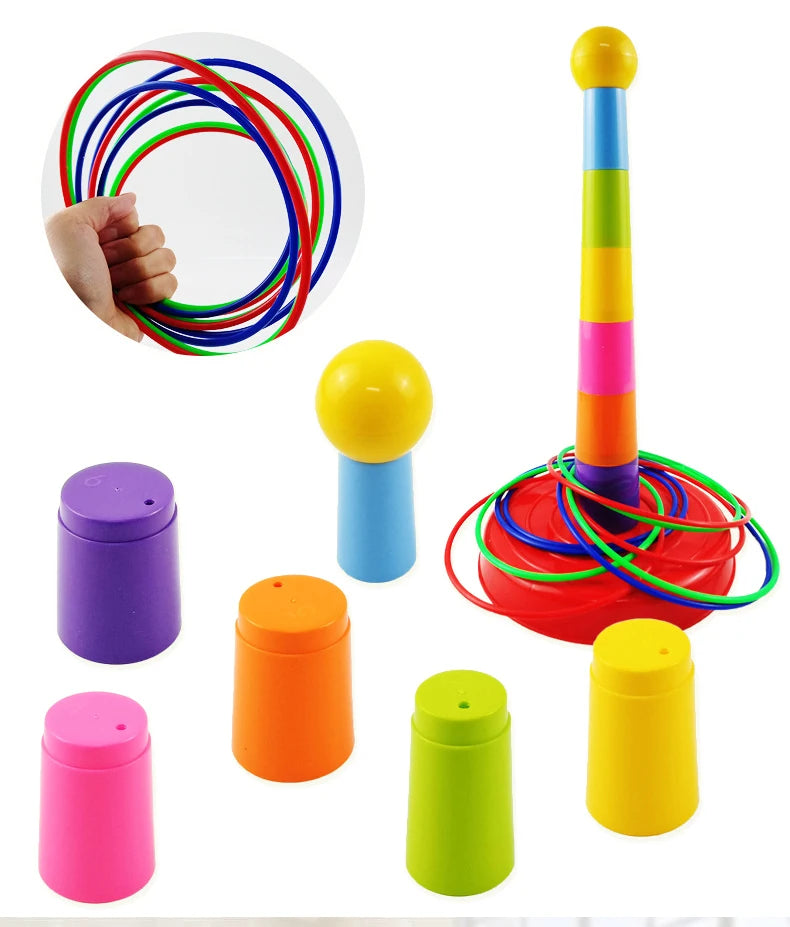 Kinder-Wurfring-Spielring-Stapelspielzeugspaß für Eltern-Kind-Interaktionskreis im Innen- und Außenbereich Früherziehungsgeschenk