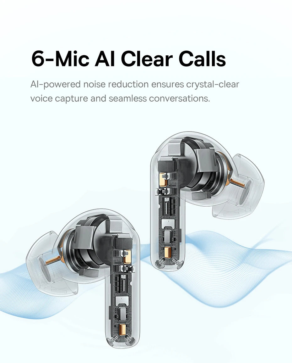 Baseus EP10 Pro ANC Ohrhörer, kabellose Bluetooth 6.0-Kopfhörer, 50 dB, Echtzeit-Adaptive-Kopfhörer, 6 Mikrofon, hochauflösende LDAC IP55-Ohrhörer