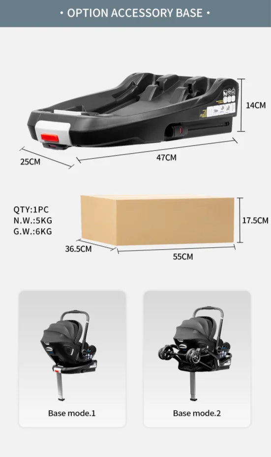 4-in-1 Kinderwagen, Luxuriöser Tragbarer Leichter Babywagen mit ISOFIX-Basis und Kindersitz für Neugeborene