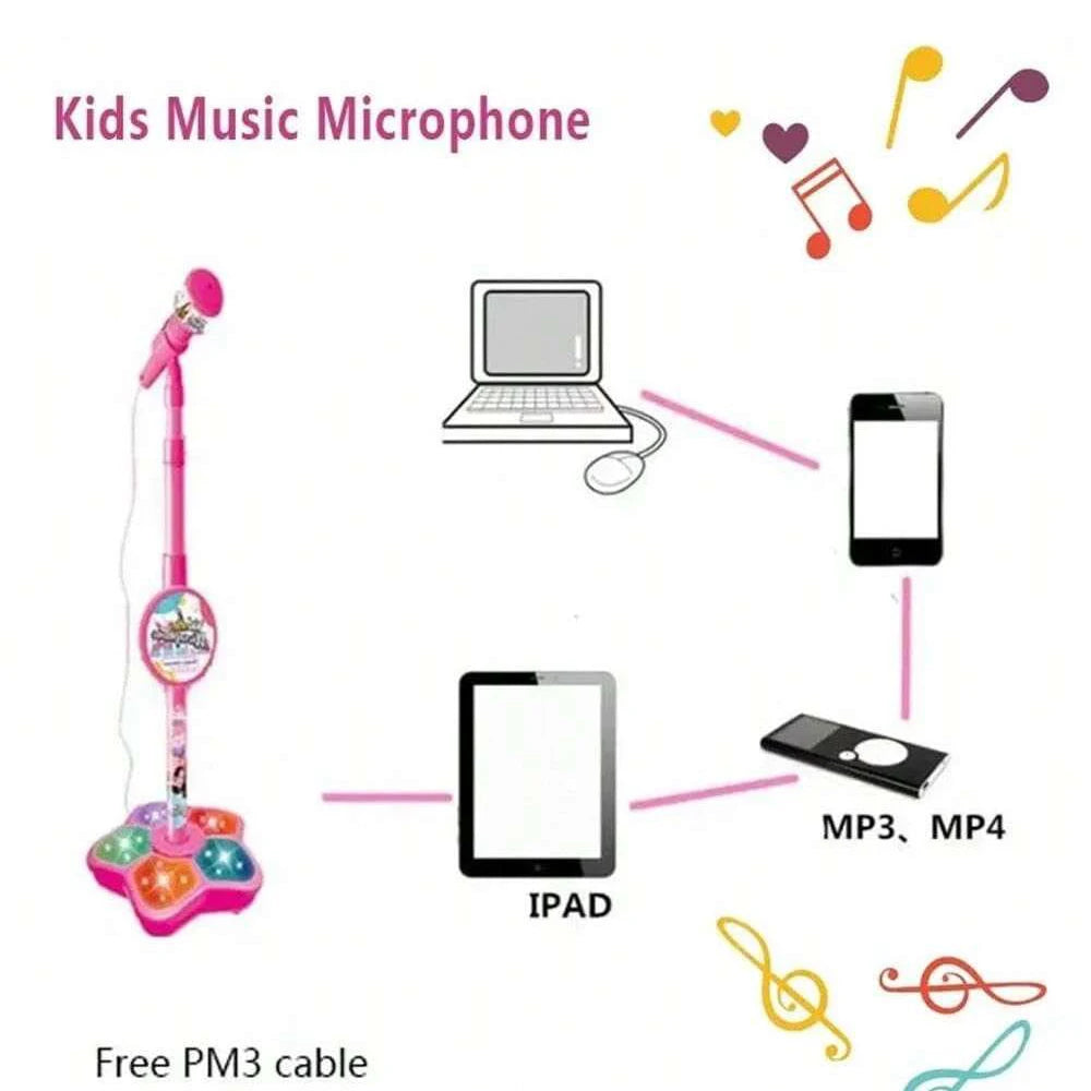 Kinder-Mikrofonständer-Spielzeug, tragbare elektronische Karaoke-Karaoke-Mikrofonständer für Kinder, langlebiger Party-Karaoke-Mikrofonständer, Karaoke-Maschine für Kinder