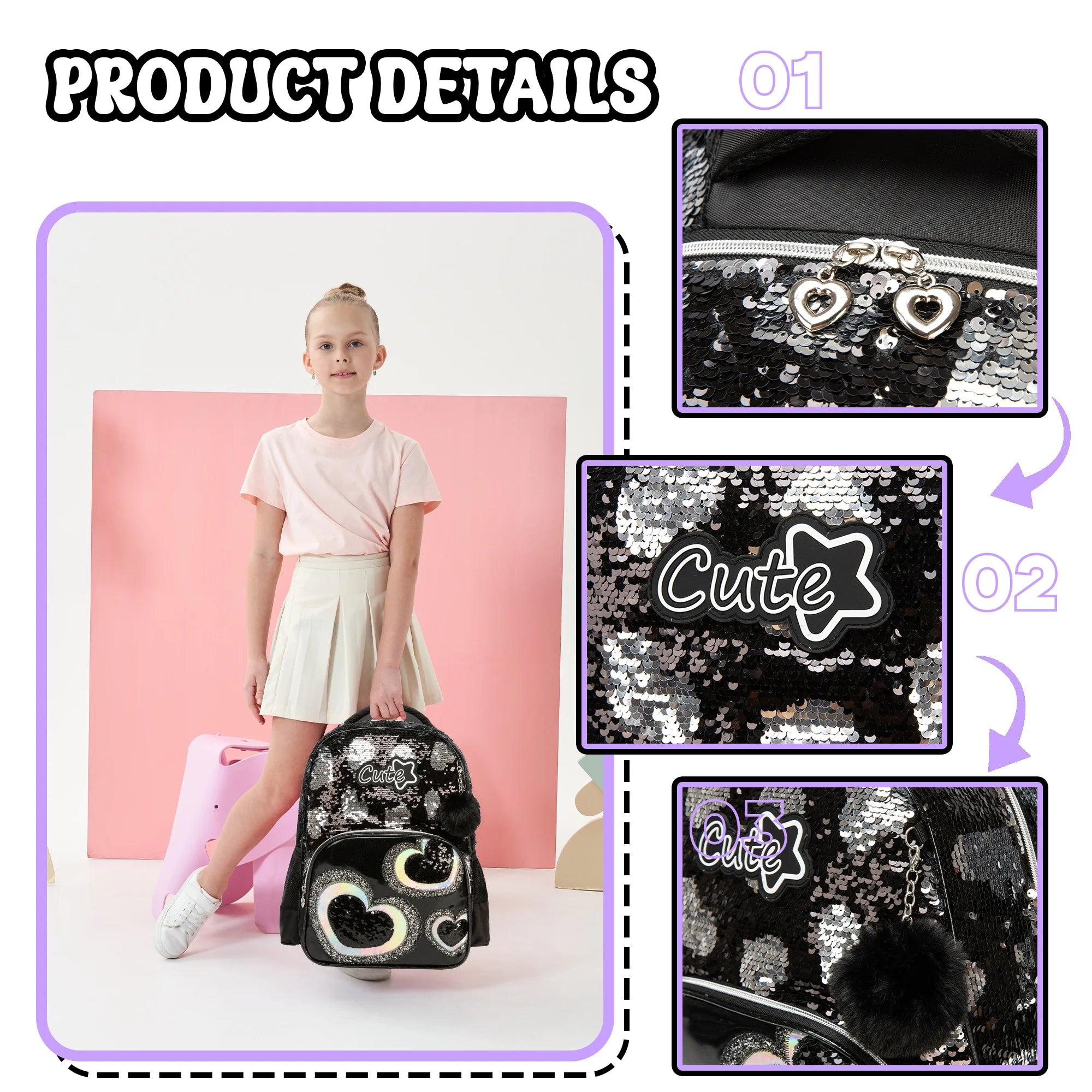 Girls School Backpack Set