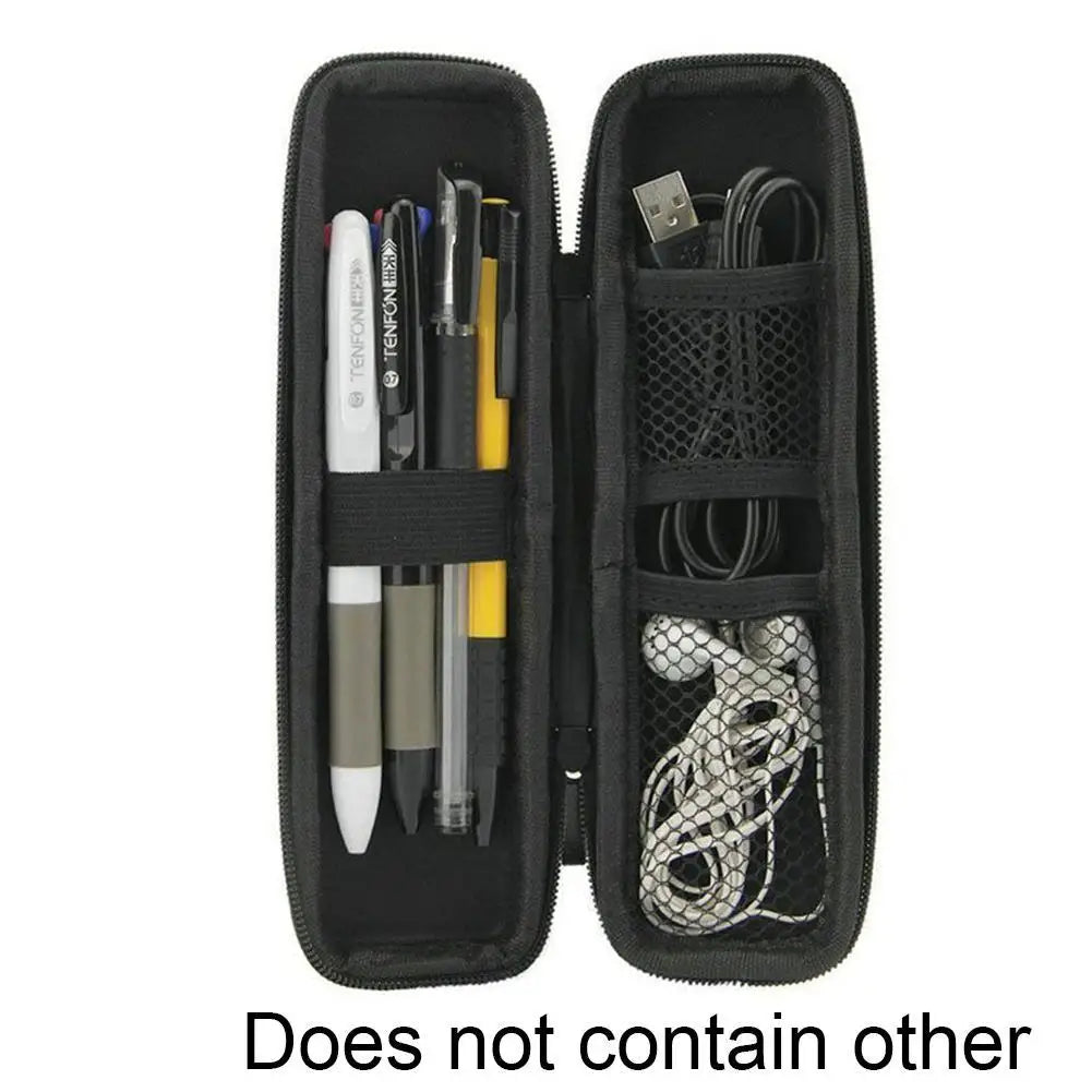 Schwarz EVA Hard Shell Stylus Stift Federmäppchen Halter Kopfhörer Mesh Lagerung Organizer Bleistift Reißverschluss Fall Schulbedarf
