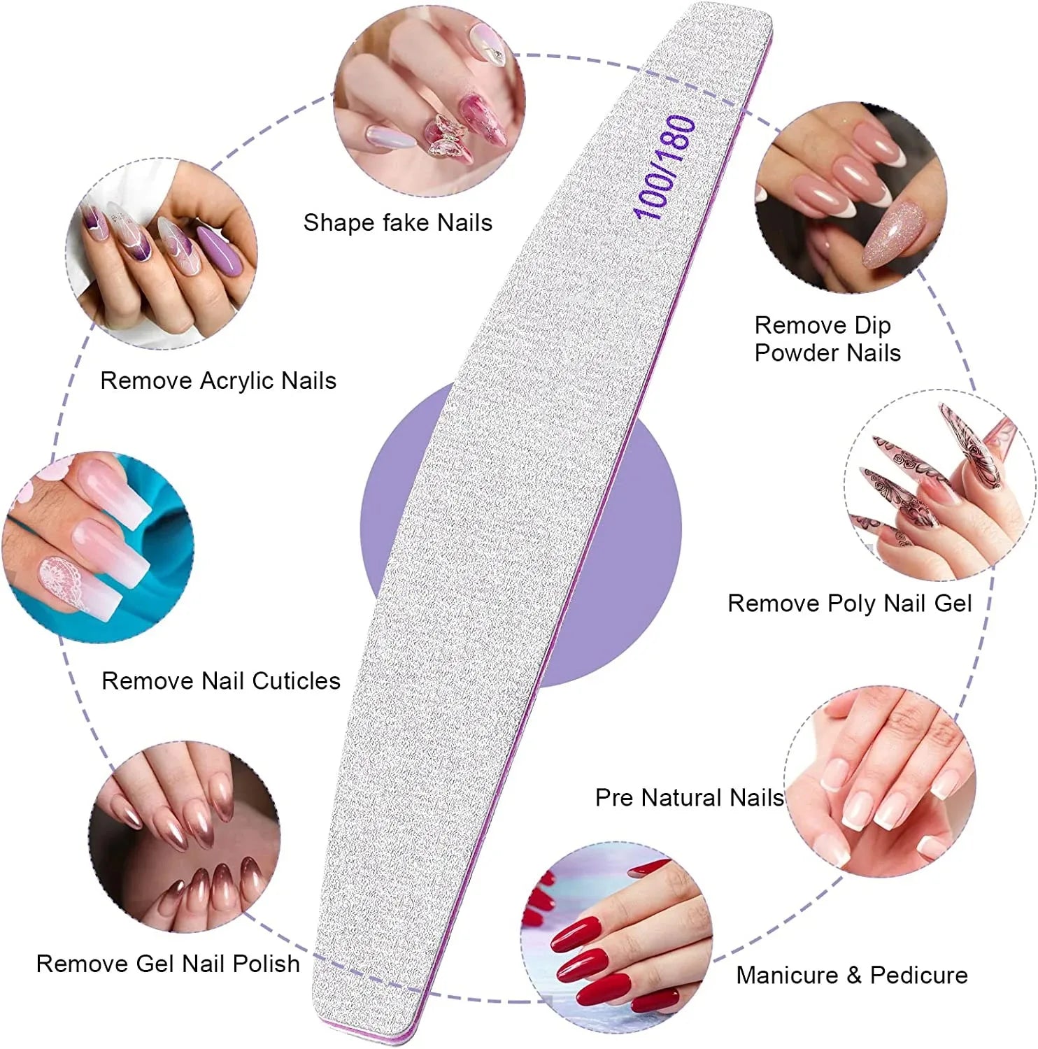 5/10 Stück pro Packung. Professionelle Nagelfeilen. Wiederverwendbare doppelseitige Schleifplatten zum Formen der Nägel. Schönheitswerkzeuge.