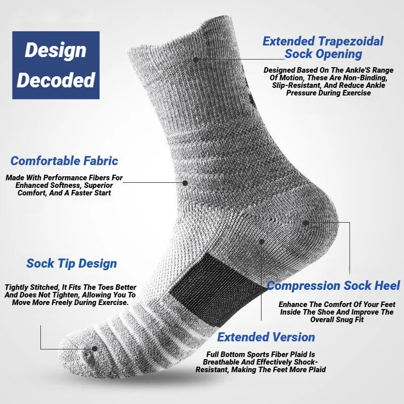 3 Paar rutschfeste Fußballsocken für Herren, kurze, lange Röhrensocken, Fußball, Basketball, Sport, atmungsaktiv, geruchshemmend, Größe 39–45, zum Laufen, Wandern