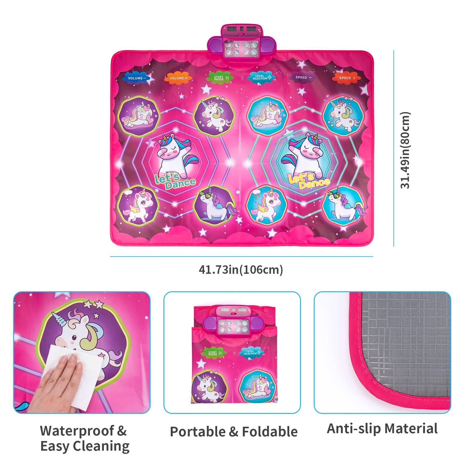 Elektronische Tanzmatte für Kinder, Tanzdecke, doppelter Spielermodus mit 9-stufigem Kinder-Bodenmusikdecke, Lernspielzeug, Kindergeschenke