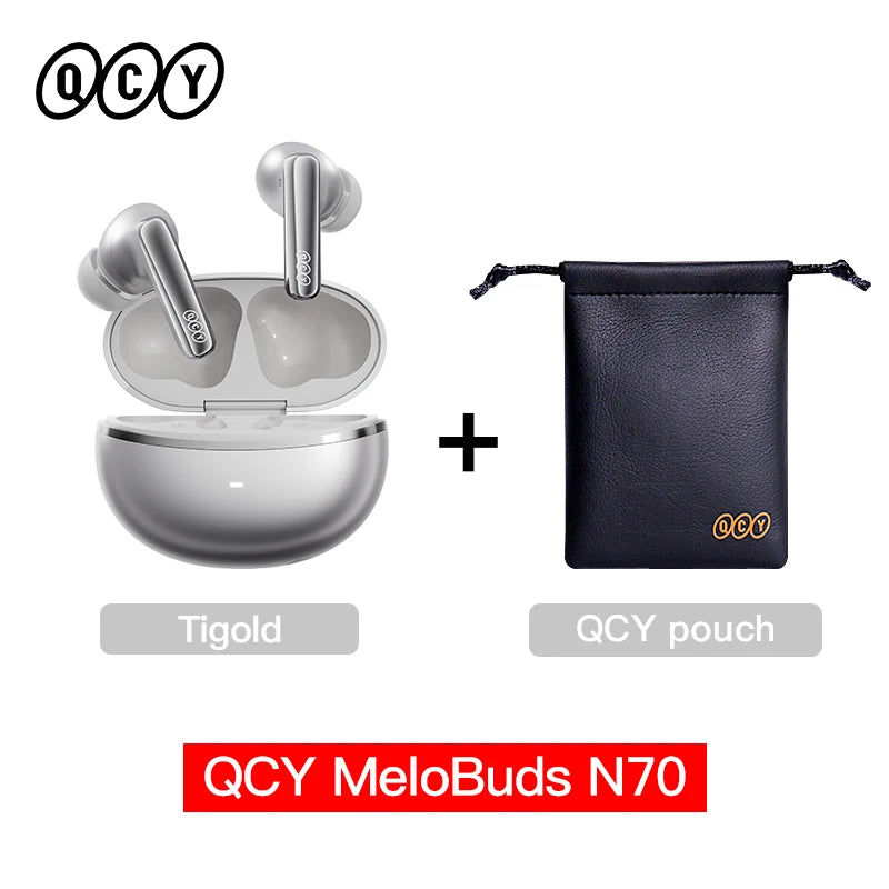 QCY MeloBuds N70 Adaptive ANC Wireless Earbuds Bluetooth 6.0 LDAC Hi-Res Audio 6 Mikrofone Wireless Charging Kopfhörer 50 Stunden IPX5