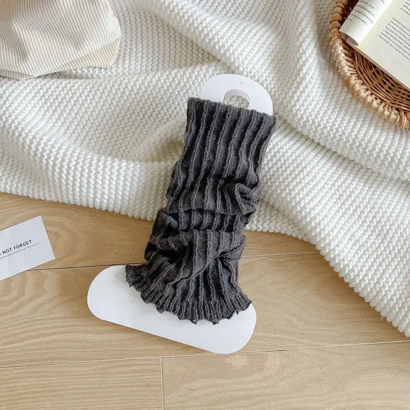 Herbst Winter Damen Beinwärmer Schwarz Weiß Gestrickte Fußabdeckung Lange Socken JK Japanische Mode Lolita Süße Mädchen Beinwärmer Neu