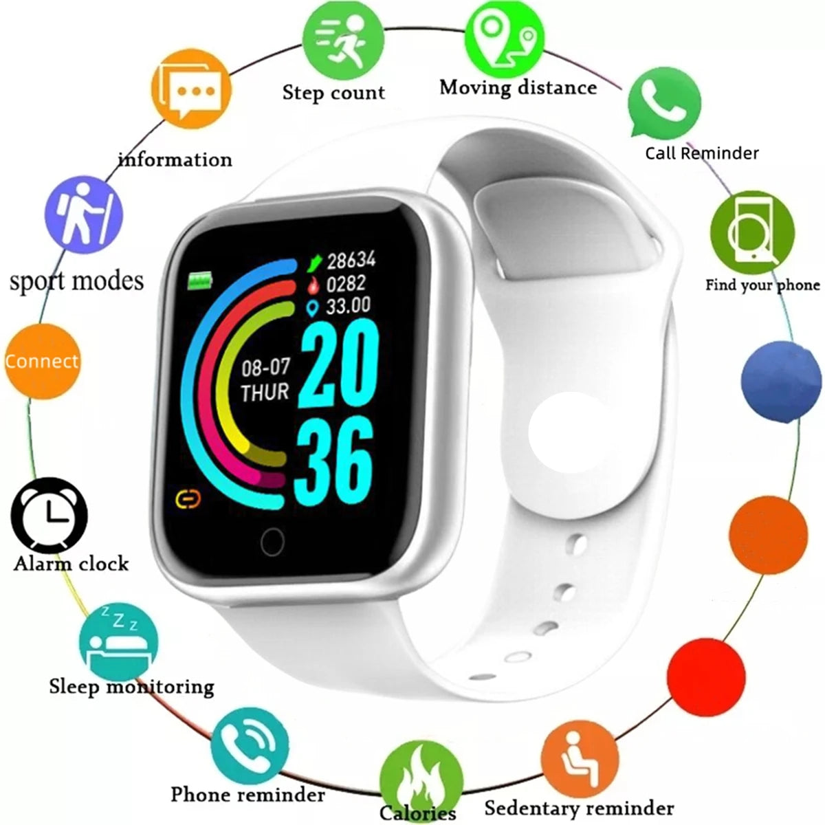 Smartwatch Männer Frauen Armbanduhren Smart Uhr Nachricht Fitness Monitor Armband Geburtstag Geschenk Elektronische Uhr Für Android IOS