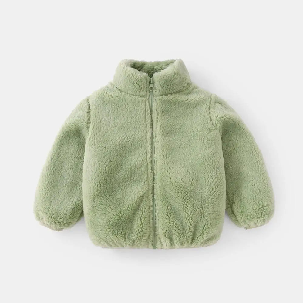 Einfarbig Mode Kinder Plüsch Mantel Herbst Winter Warme Baby Mädchen Junge Casual Jacke Mantel Kinder Kleidung Kleinkind Oberbekleidung