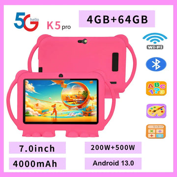 2025 Neues 5G WIFI 7-Zoll-Kindertablett 4 GB + 64 GB ROM Zeichnen und Lernen Tragbares Mini-Tablet Quad Core Dual-Kameras 4000 mAh