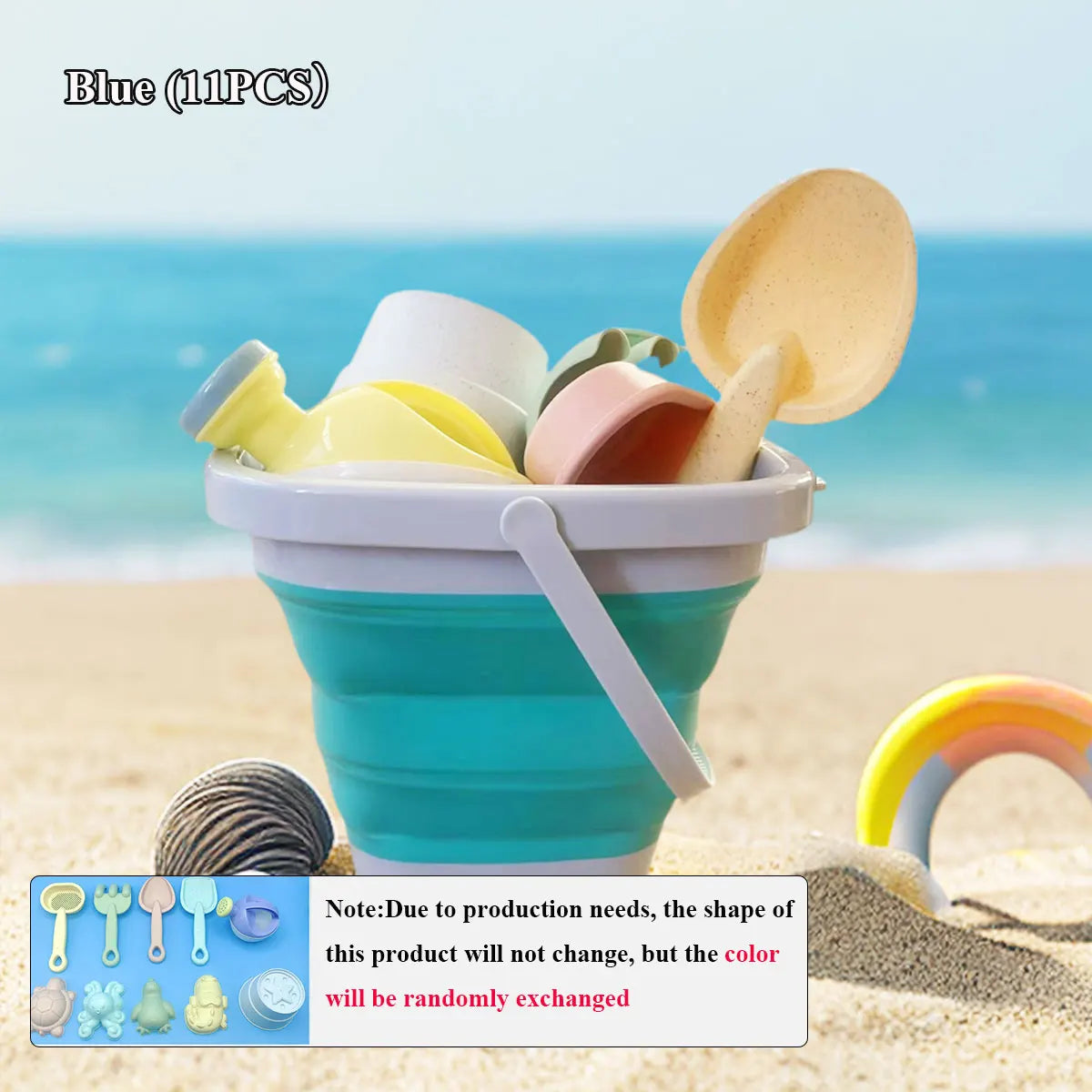 11/5/1 PCS Strand Sand Spielen Wasser Set Klapp Eimer Sommer Spielzeug für Kinder Kinder Outdoor Spiel sandkasten Zubehör Farbe Zufällig