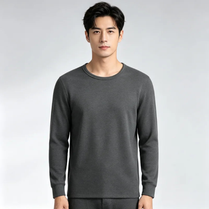 CHUANGERM Herren Herbst Winter Mode Rundhals Warme Langarm Thermo-Unterwäsche T-Shirt Unterhemd