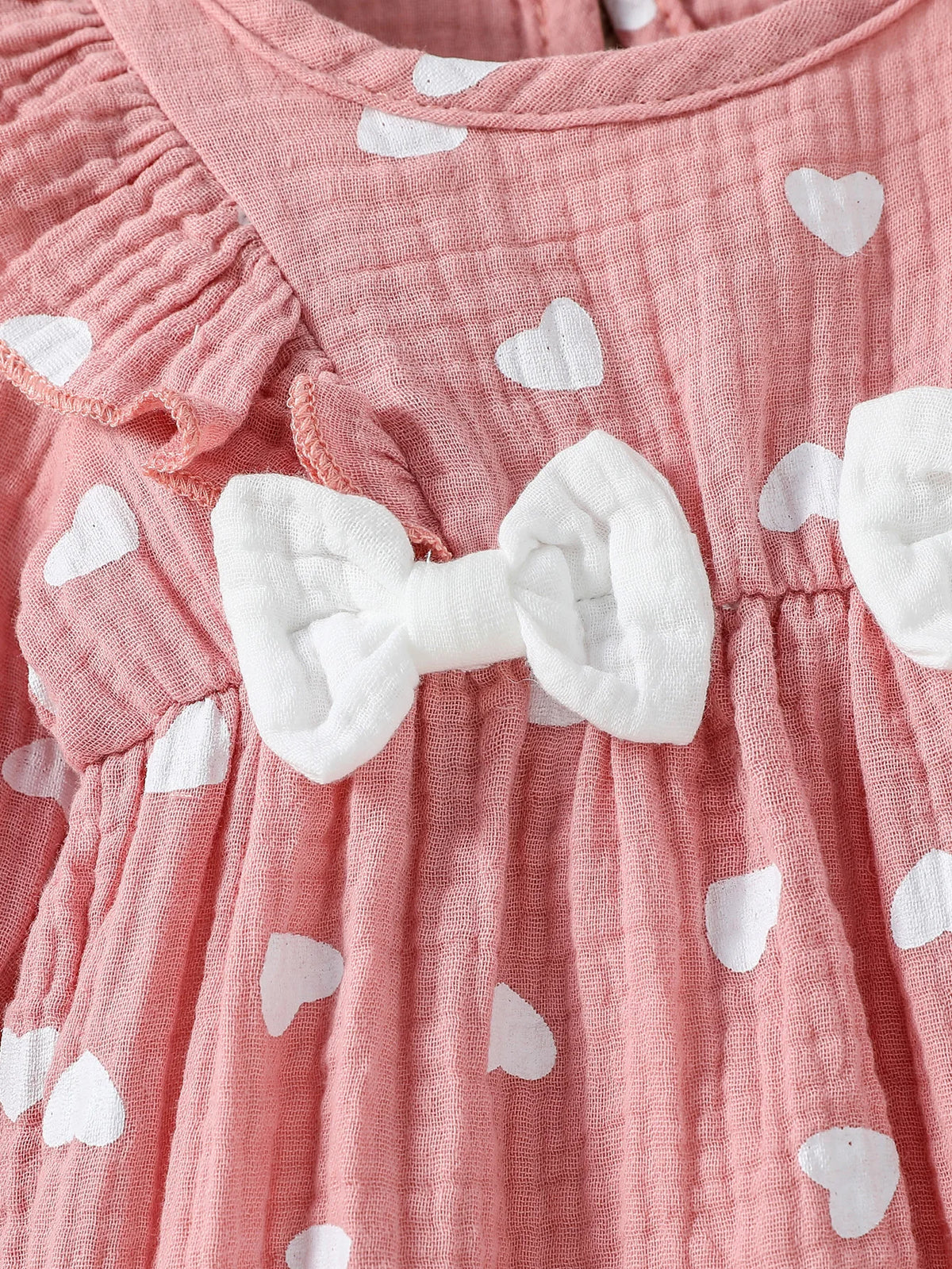 Baby-Mädchen-Overall für alle Jahreszeiten, langärmelig, mit Blumenmuster und Schleife, täglicher Overall für Neugeborene, 6 Monate Kleidung + Stirnband