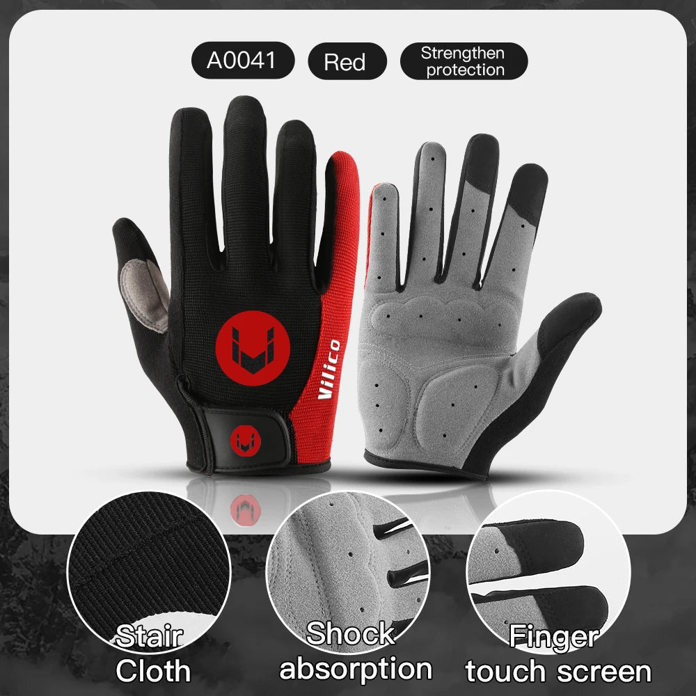 Herbst Winter MTB Radfahren Lange Finger Handschuhe Nicht-Rutsch Verschleiß Shock Proof Atmungsaktive Touchscreen Fahrrad Motorrad Handschuhe Männer