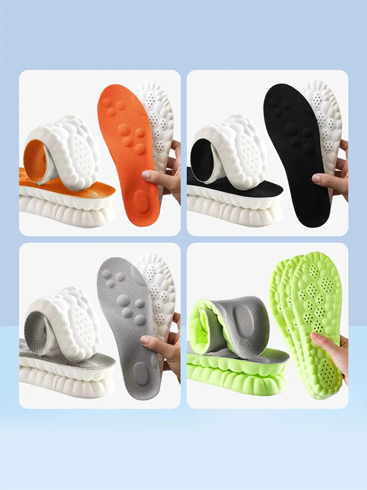 Sport-Latex-Einlegesohlen Weiche Hochelastische Schuhpolster Orthopädische Atmungsaktive Deodorierende Stoßdämpfende Kissen-Einlagen mit Gewölbestütze