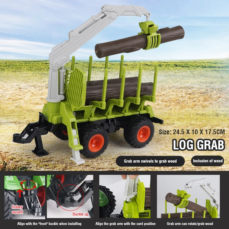 1/24 2,4G RC Bauer Auto Spielzeug Set für Kinder Fernbedienung Traktor Anhänger mit Lichtern Elektrische Bauernhof Fahrzeug Lkw kinder Geschenke