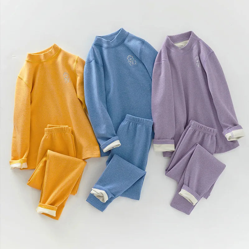 3-14 Jahre Kinder Kleidung Sets Herbst Winter Thermo-unterwäsche Anzug Mädchen Jungen Pyjama Sets Teenager Kleidung Keine Spur warme Nachtwäsche