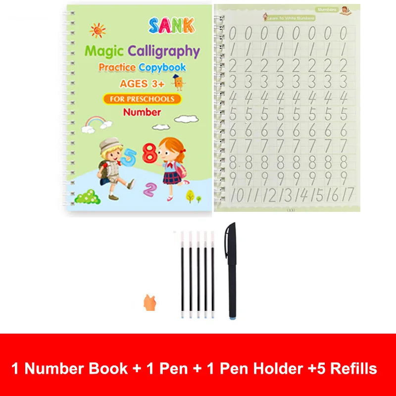 Sank Magic Practice Copybook Stift Vorschulkinder Kalligraphie Englische Version Kostenloses Abwischen Kinder Wiederverwendbares Schreibbuch