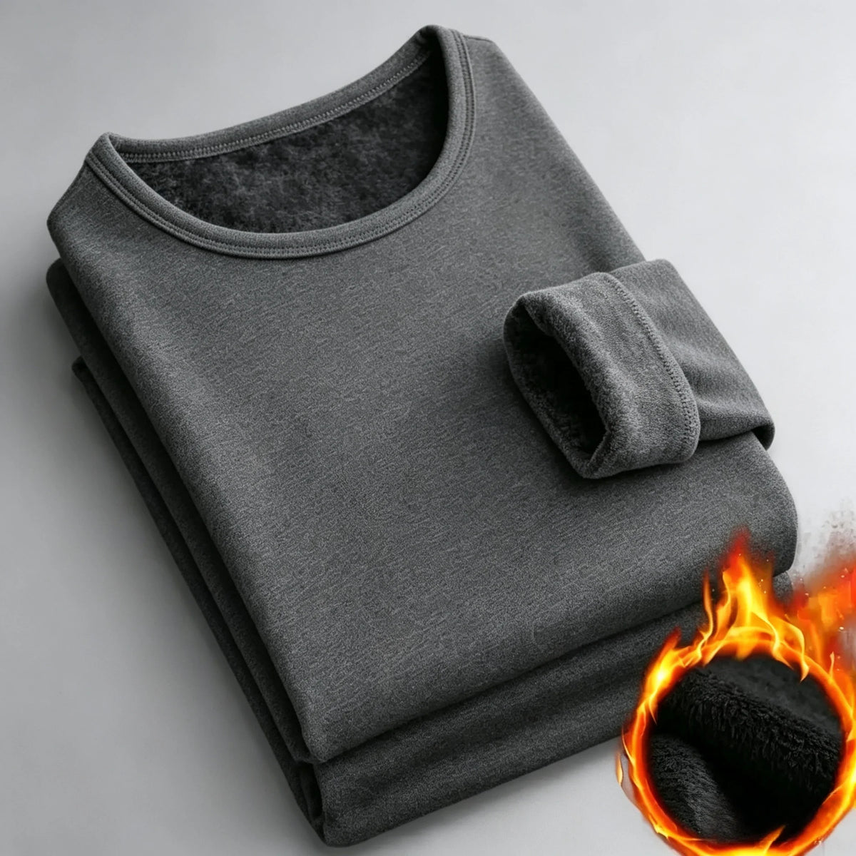 CHUANGERM Herren Herbst Winter Mode Rundhals Warme Langarm Thermo-Unterwäsche T-Shirt Unterhemd