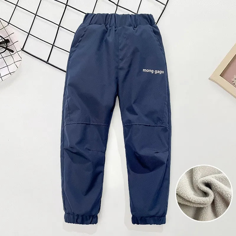 Winter Kinder Daunenhose Herbst Mädchen verdicken Hose Teen Jungen Fleece gepolstert warme winddichte Skihose für 3–14 Jahre Kindergerinnsel