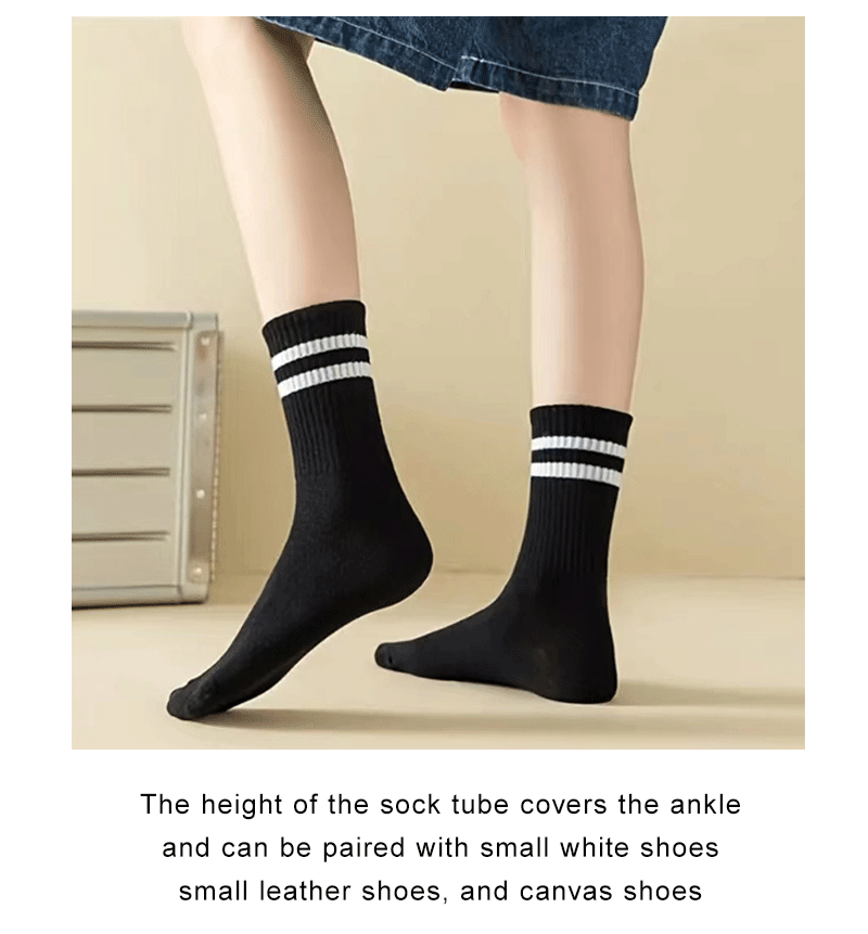 3/6 Paar Damen-Mid-Tube-Socken, einfarbig, Herbst und Winter, atmungsaktiv, bequem, Sport, schweißabsorbierend, Herren- und Damensocken