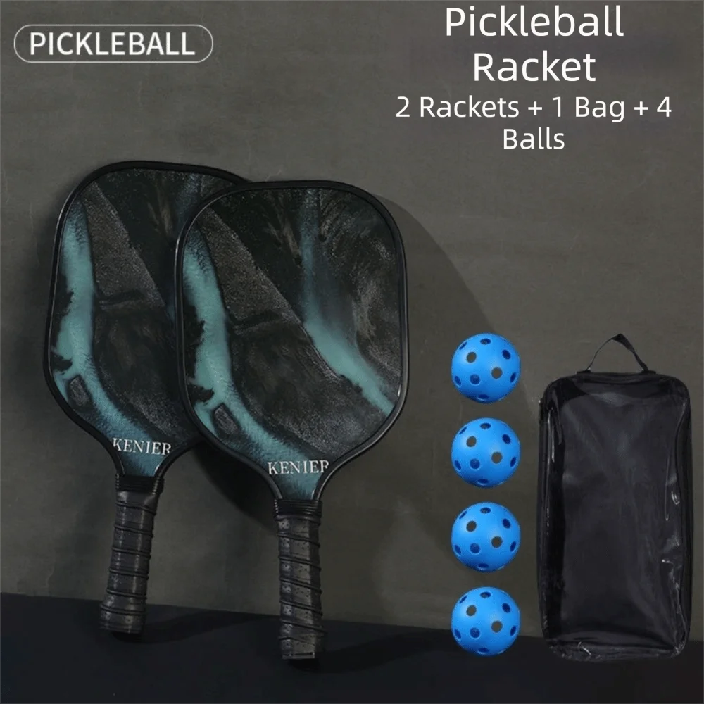 Stoßfestes Pickleball-Paddel-Set, rutschfester Griff mit 2 Schlägern und 4 Pickleballs, Schläger-Set, hohe Belastbarkeit