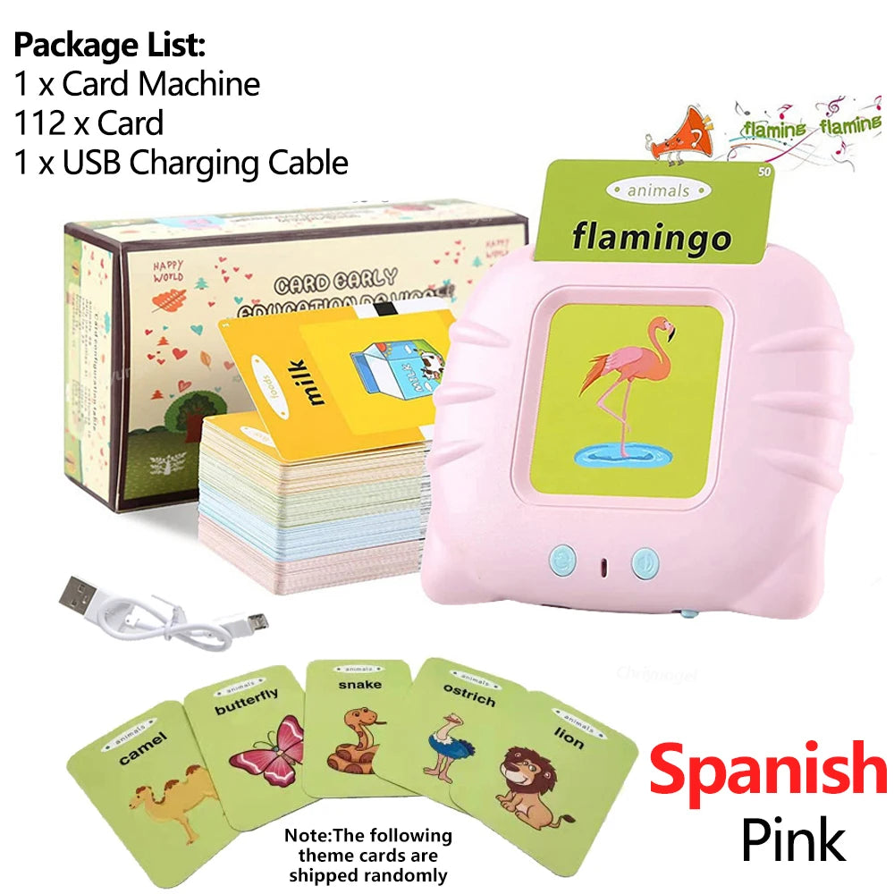 Lernkarte für die frühe Bildung, Lernspielzeug, sprechende Lernkarten für Kinder im Vorschulalter, Englisch, elektronisches Hörbuch, Maschine, Geschenk