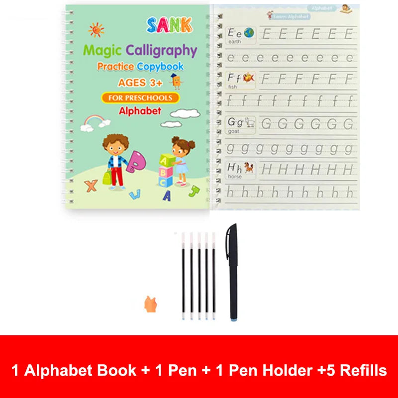 Sank Magic Practice Copybook Stift Vorschulkinder Kalligraphie Englische Version Kostenloses Abwischen Kinder Wiederverwendbares Schreibbuch
