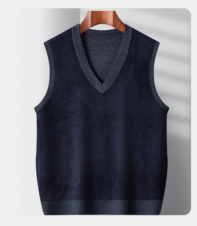 Herren-Strickjacke im Herbst-Winter-Stil, verdickt, für ältere Menschen mittleren Alters, gemütlicher Pullover mit offener Vorderseite, Opa-Papa-Stil
