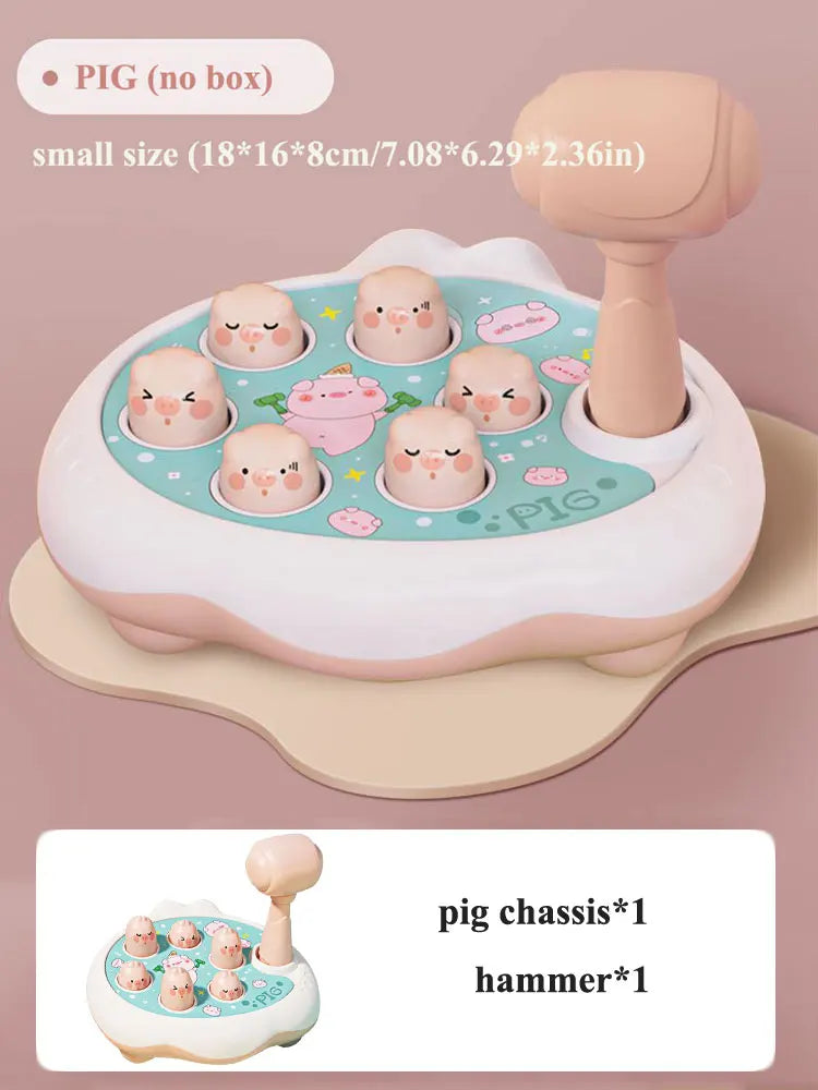 Ente/Frosch/Schwein Baby Spielzeug Montessori Lernspiel Lernpuzzle Geschenk für 12–24 Monate Kleinkind Junge/Mädchen mit Hammer