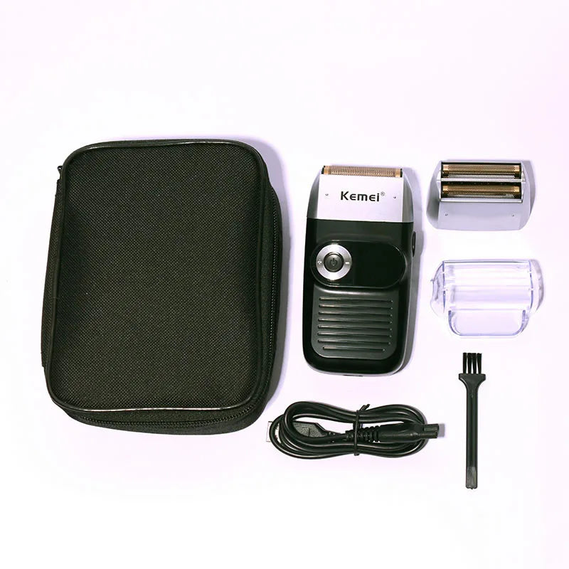 Kemei Electric Shaver for Men Rechargeable Beard Trimmer Electric Razor Floating Barber Hair Clipper Facial Care Shaving Machine